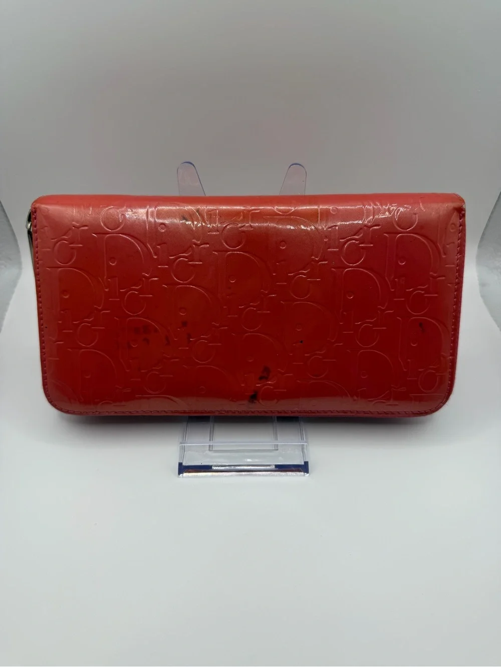 Christian Dior Diorissimo Patent Leather Zippy Wallet